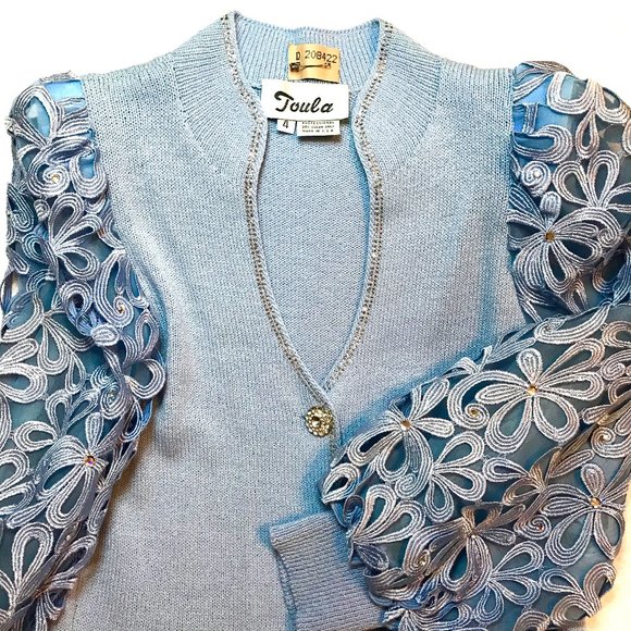 Toula Swarovski Embelished Jacket and Skirt Set - Picture 2 of 8